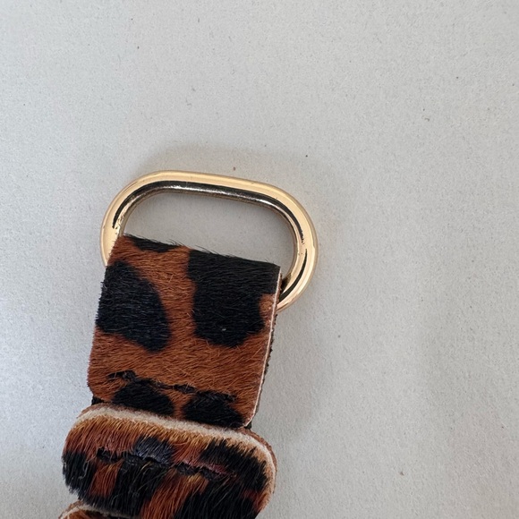 NWT Anthropologie Pony Hair Leopard Print Articulated Stretchy Belt XL - Picture 7 of 9